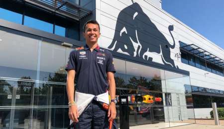Albon se subió por primera vez al Red Bull