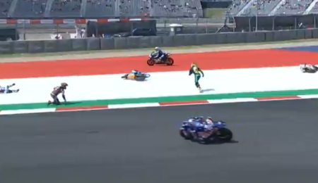 Rodrigo abandonó tras una caída múltiple