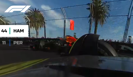 Hamilton vs. Pérez en una espectacular 360°