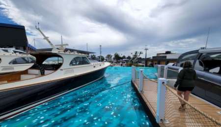 Insólita playa artificial en Miami