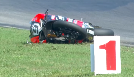 Petrucci sufrió un tremendo accidente