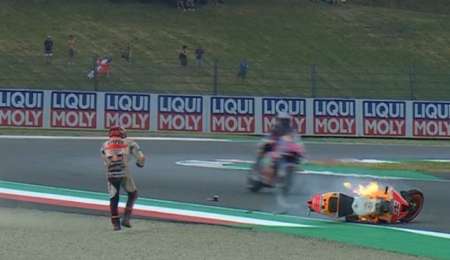 Mirá la impresionante caída de Márquez