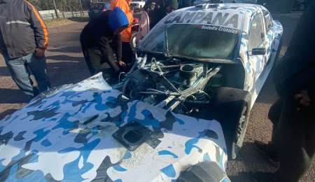 Fuego durante el ensayo del Top Race