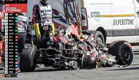 El tremendo accidente entre Verstappen y Hamilton