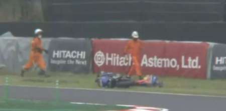 Un piloto de moto sufrió un grave accidente en Japón