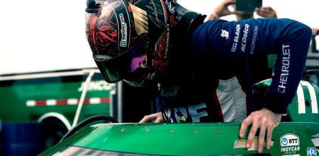 Grilla completa para la exhibición de Canapino con el IndyCar