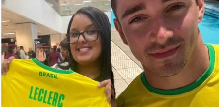 Charles Leclerc se puso la camiseta de Brasil antes del GP de Interlagos de F1