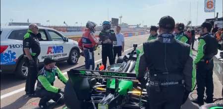 ¡Emocionante! Canapino y el gesto que hizo ni bien se bajo del IndyCar