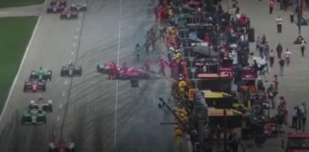 IndyCar: ¡Canapino zafó de milagro! aparatoso accidente durante una parada de boxes