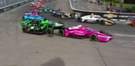 IndyCar: el aparatoso accidente del compañero de Agustín Canapino en Detroit