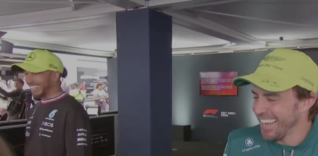 F1: entre risas, el cruce entre Alonso y Hamilton tras el GP de Canadá