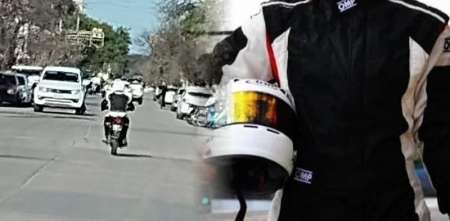 Insólito: robaron un casco y buzo de competición, se lo pusieron para andar en moto