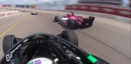 IndyCar: Canapino hizo una maniobra audaz con los neumático fríos en Iowa