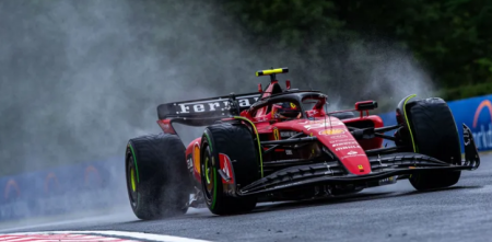 F1 en Bélgica: Sainz lideró una práctica bajo la lluvia en Spa