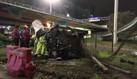 Mirá cómo voló un auto a 170 km/h en la General Paz