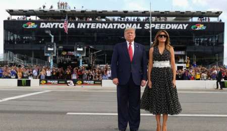 Ni la presencia de Donald Trump pudo con la lluvia en Daytona