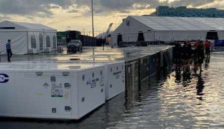 Paddock inundado y previsión de lluvia para Sochi