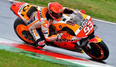 Márquez lideró la FP1 bajo la lluvia en Austin