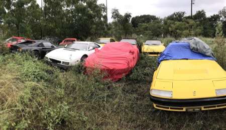 La insólita historia de las Ferrari abandonadas en un campo