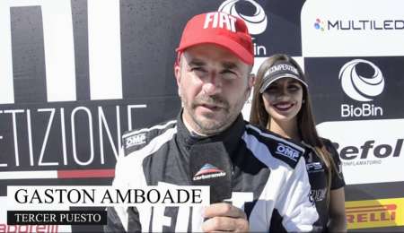 Gastón Amboade entre el Rotax y la Fiat