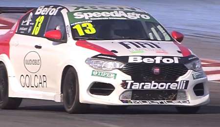 El podio de la carrera sabatina de la Fiat Competizione