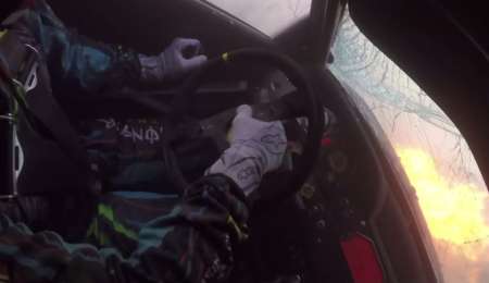 Ken Block volcó, su auto se prendió fuego y tuvo que salir de forma desesperada 