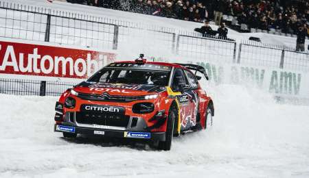 Ogier y Loeb se divirtieron sobre hielo en el Stade France
