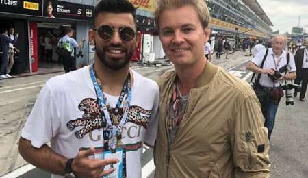 El Kun Agüero, presente en el GP de Monza