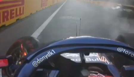 Kvyat bajo la lluvia en Japón