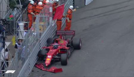 Pole con golpe incluido para Leclerc en Mónaco