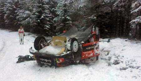 Meeke volcó en un test