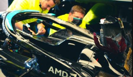 ¿Cómo quedó el Mercedes de Hamilton tras el golpe con Verstappen?