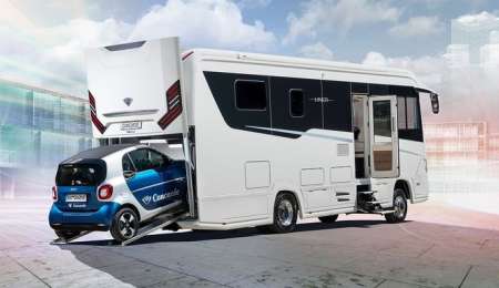 Un Motorhome con garage incluído