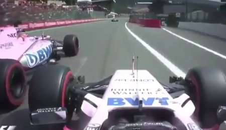 Pérez y Ocon, una maniobra al límite en Bélgica