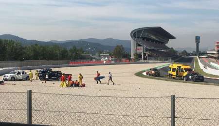 Golpe, fuego y hospital para Tito Rabat en los test de Montmeló