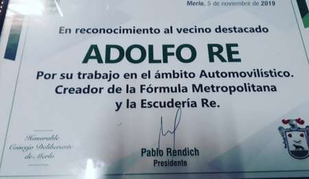 Homenajearon en Merlo a Adolfo Re
