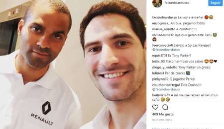 Ardusso y Tony Parker se sacaron una foto