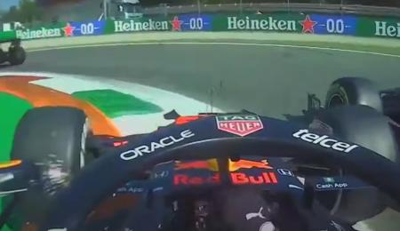 A bordo: El toque con Hamilton desde el auto de Verstappen