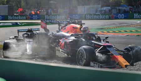 La sanción a Verstappen por el toque con Hamilton en Italia