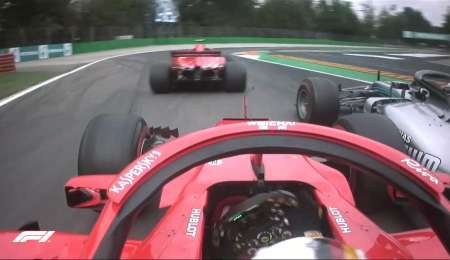 Vettel y Hamilton se tocaron y el de Ferrari quedó último