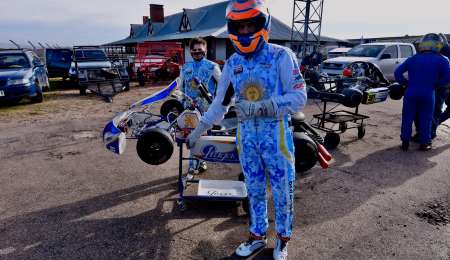 Victoria argentina en el reinicio del karting en Uruguay