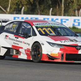 Santero, con el auto de Barrichello