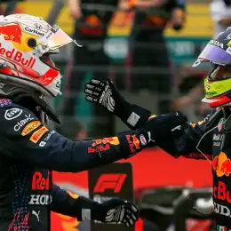 GP de Francia 2021, la primera vez que Verstappen y "Checo" compartieron podio