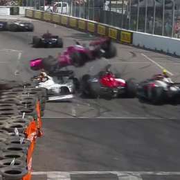 ¡Canapino esquivó otro accidente! un piloto pasó por arriba a dos rivales en IndyCar