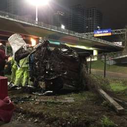 Mirá cómo voló un auto a 170 km/h en la General Paz