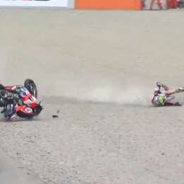 Dura caída de Tati Mercado en Barcelona