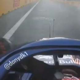 Kvyat bajo la lluvia en Japón