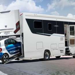 Un Motorhome con garage incluído