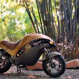 Una moto eléctrica hecha con bambú en Filipinas