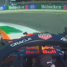 A bordo: El toque con Hamilton desde el auto de Verstappen